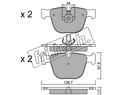 789.0 FRI.TECH. Комплект тормозных колодок, дисковый тормоз (фото 1)