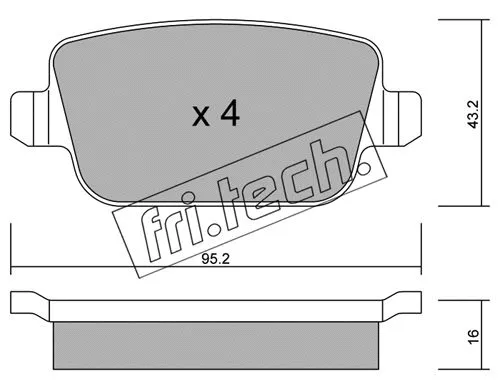 796.0 FRI.TECH. Комплект тормозных колодок, дисковый тормоз (фото 1)