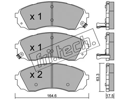 801.0 FRI.TECH. Комплект тормозных колодок, дисковый тормоз (фото 1)