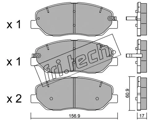 803.0 FRI.TECH. Комплект тормозных колодок, дисковый тормоз (фото 1)