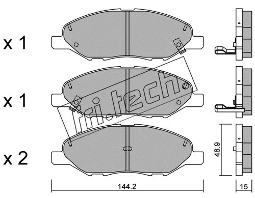 827.0 FRI.TECH. Комплект тормозных колодок, дисковый тормоз (фото 1)