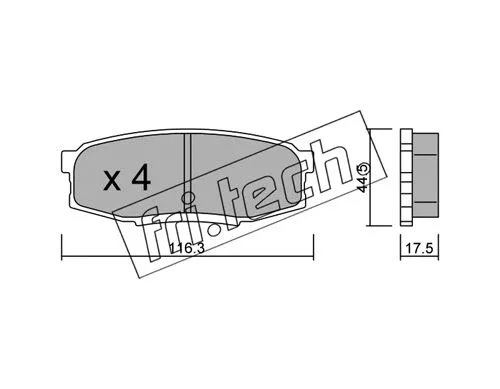 838.0 FRI.TECH. Комплект тормозных колодок, дисковый тормоз (фото 1)