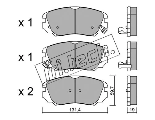 858.0 FRI.TECH. Комплект тормозных колодок, дисковый тормоз (фото 1)