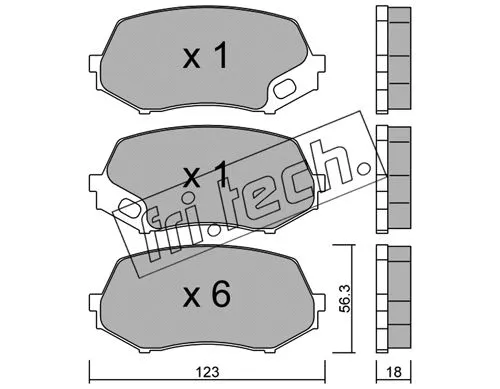 891.0 FRI.TECH. Комплект тормозных колодок, дисковый тормоз (фото 1)