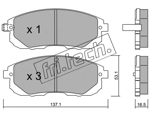 893.0 FRI.TECH. Комплект тормозных колодок, дисковый тормоз (фото 1)