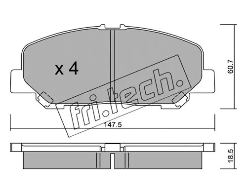 922.0 FRI.TECH. Комплект тормозных колодок, дисковый тормоз (фото 1)