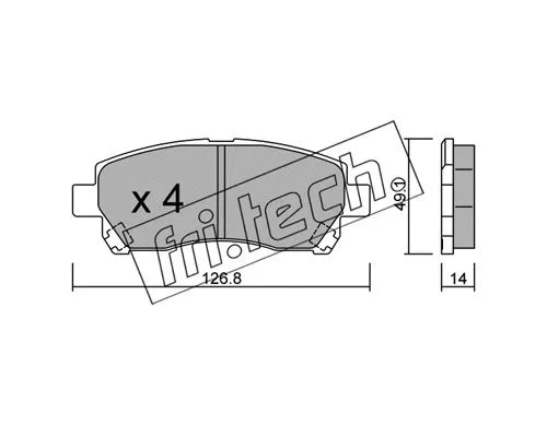 944.0 FRI.TECH. Комплект тормозных колодок, дисковый тормоз (фото 1)