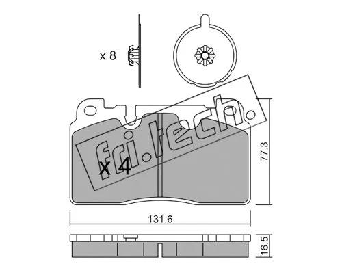 995.0-141 FRI.TECH. Комплект тормозных колодок, дисковый тормоз (фото 1)