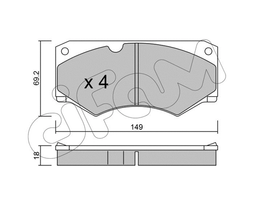 822-014-4 CIFAM Комплект тормозных колодок, дисковый тормоз (фото 1)