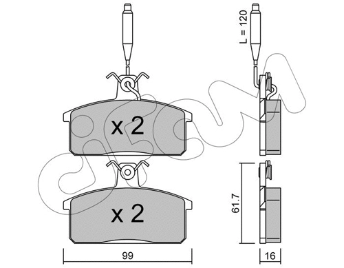 822-026-3 CIFAM Комплект тормозных колодок, дисковый тормоз (фото 1)