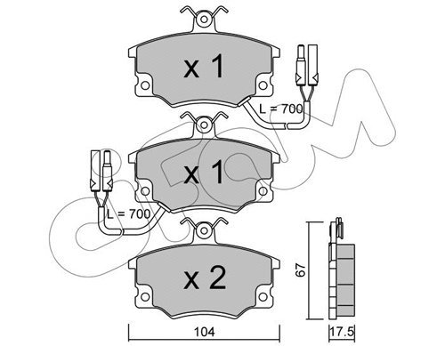 822-030-2 CIFAM Комплект тормозных колодок, дисковый тормоз (фото 1)