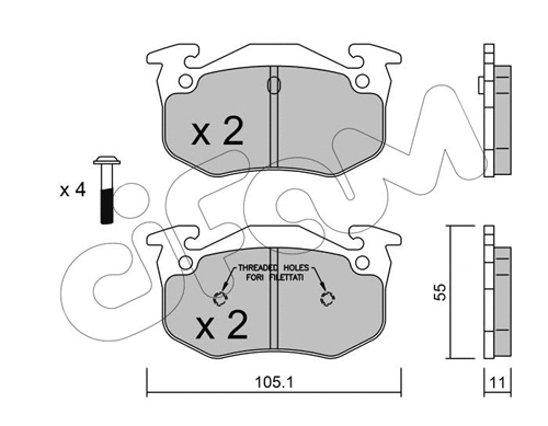 822-038-1 CIFAM Комплект тормозных колодок, дисковый тормоз (фото 1)