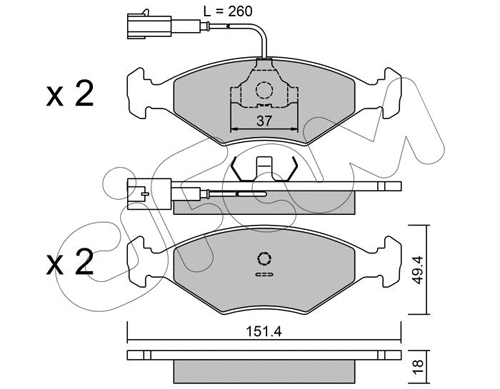 822-057-1 CIFAM Комплект тормозных колодок, дисковый тормоз (фото 1)