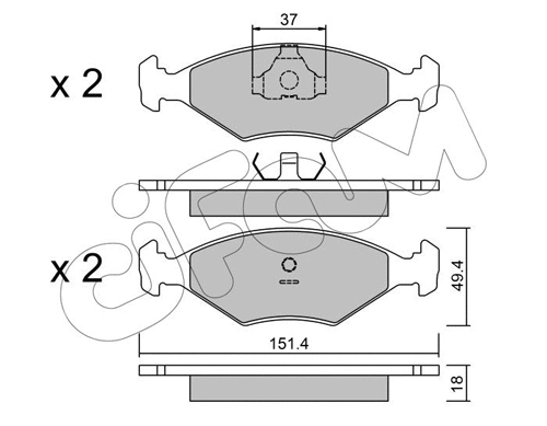822-057-2 CIFAM Комплект тормозных колодок, дисковый тормоз (фото 1)