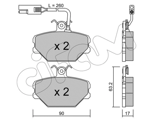822-059-1 CIFAM Комплект тормозных колодок, дисковый тормоз (фото 1)