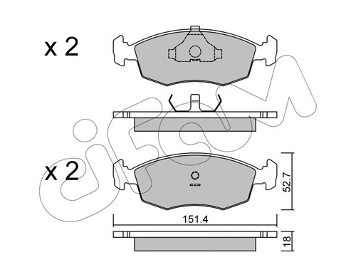 822-094-2 CIFAM Комплект тормозных колодок, дисковый тормоз (фото 1)