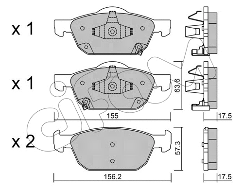 822-1009-0 CIFAM Комплект тормозных колодок, дисковый тормоз (фото 1)