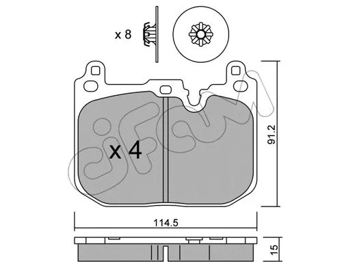 822-1015-0 CIFAM Комплект тормозных колодок, дисковый тормоз (фото 1)