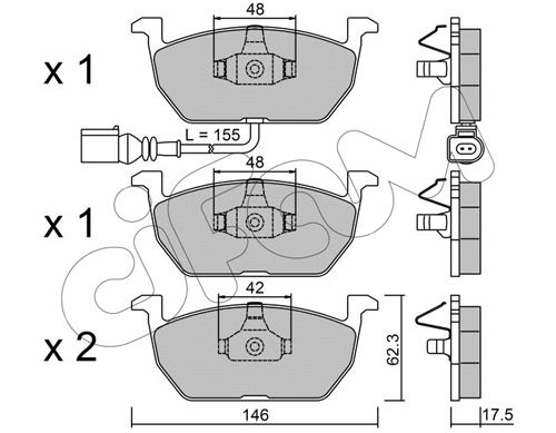 822-1028-0 CIFAM Комплект тормозных колодок, дисковый тормоз (фото 1)