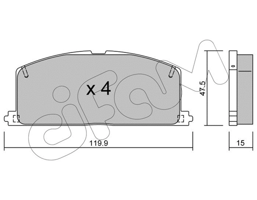 822-108-0 CIFAM Комплект тормозных колодок, дисковый тормоз (фото 1)