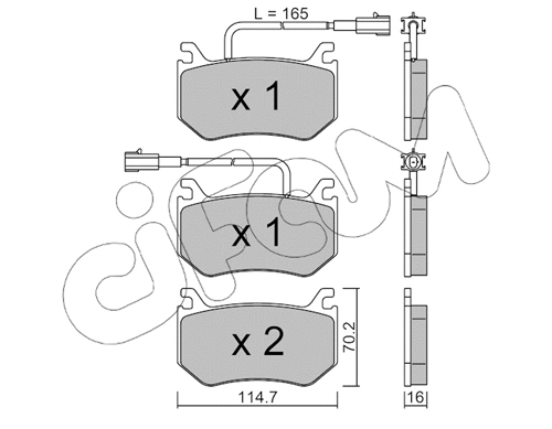 822-1102-0 CIFAM Комплект тормозных колодок, дисковый тормоз (фото 1)