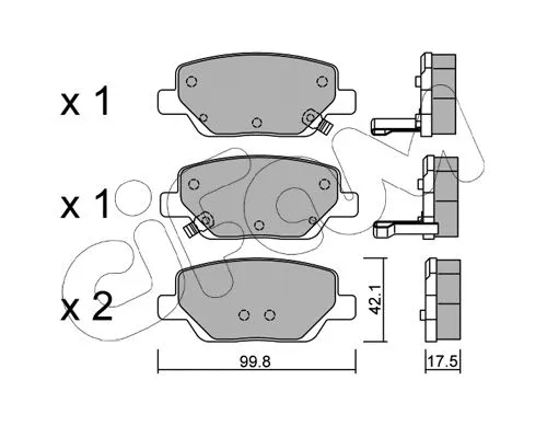 822-1104-0 CIFAM Комплект тормозных колодок, дисковый тормоз (фото 1)