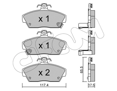 822-119-0 CIFAM Комплект тормозных колодок, дисковый тормоз (фото 1)