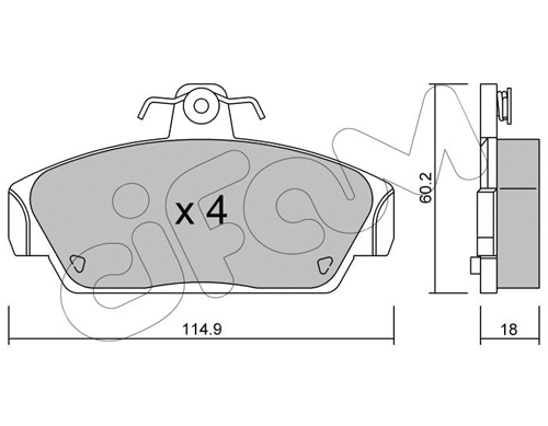 822-121-0 CIFAM Комплект тормозных колодок, дисковый тормоз (фото 1)