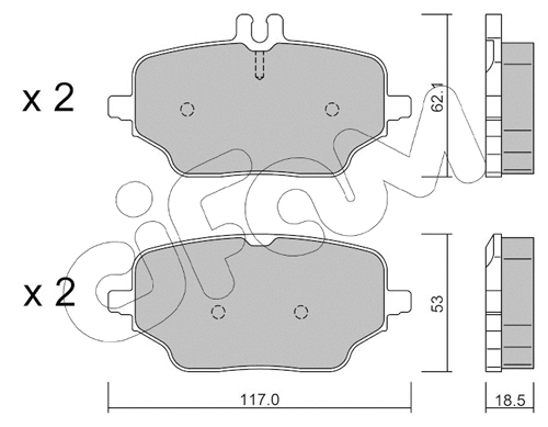 822-1273-0 CIFAM Комплект тормозных колодок, дисковый тормоз (фото 1)