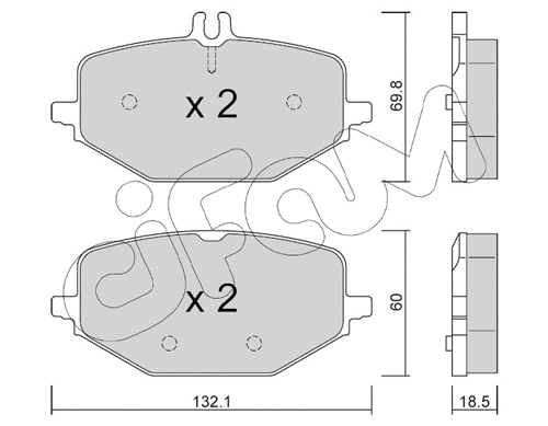 822-1274-0 CIFAM Комплект тормозных колодок, дисковый тормоз (фото 1)