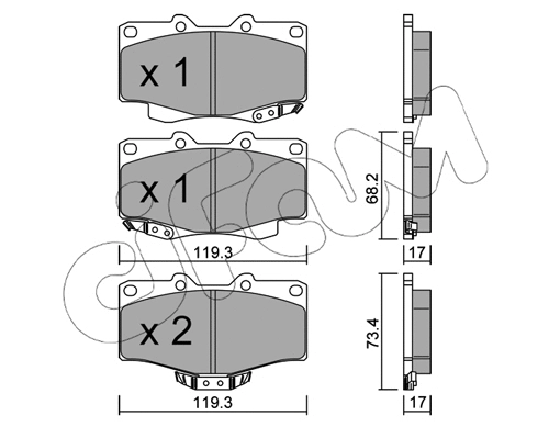 822-129-2 CIFAM Комплект тормозных колодок, дисковый тормоз (фото 1)
