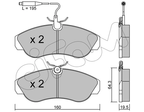 822-155-0 CIFAM Комплект тормозных колодок, дисковый тормоз (фото 1)