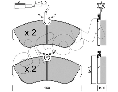 822-155-1 CIFAM Комплект тормозных колодок, дисковый тормоз (фото 1)