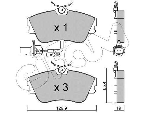 822-164-1 CIFAM Комплект тормозных колодок, дисковый тормоз (фото 1)