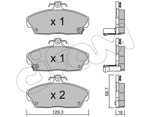 822-174-0 CIFAM Комплект тормозных колодок, дисковый тормоз (фото 1)