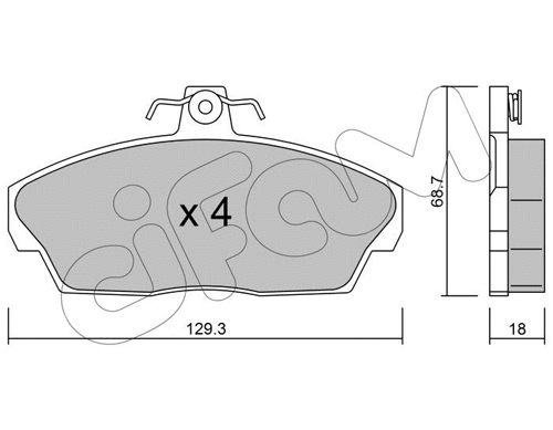 822-174-1 CIFAM Комплект тормозных колодок, дисковый тормоз (фото 1)