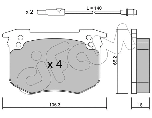 822-189-0 CIFAM Комплект тормозных колодок, дисковый тормоз (фото 1)