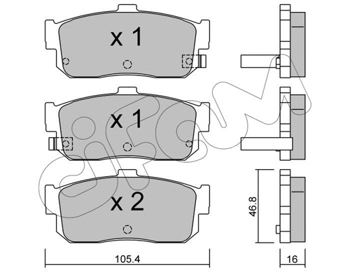 822-193-1 CIFAM Комплект тормозных колодок, дисковый тормоз (фото 1)