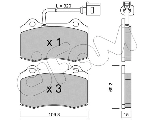 822-251-4 CIFAM Комплект тормозных колодок, дисковый тормоз (фото 1)