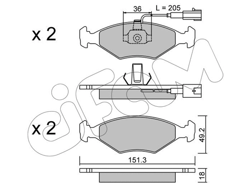 822-273-0 CIFAM Комплект тормозных колодок, дисковый тормоз (фото 1)