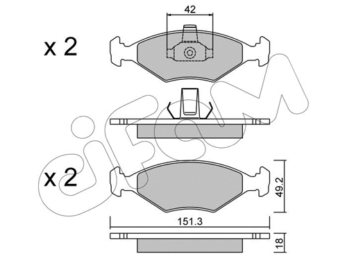 822-273-2 CIFAM Комплект тормозных колодок, дисковый тормоз (фото 1)