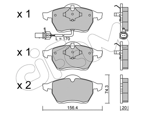 822-279-1 CIFAM Комплект тормозных колодок, дисковый тормоз (фото 1)
