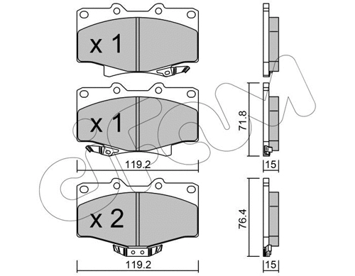 822-282-0 CIFAM Комплект тормозных колодок, дисковый тормоз (фото 1)