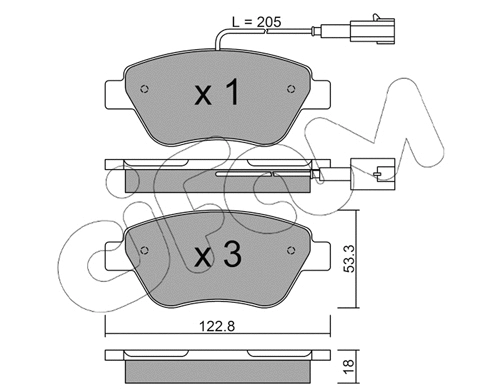 822-321-0 CIFAM Комплект тормозных колодок, дисковый тормоз (фото 1)