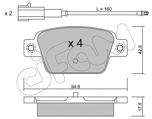 822-323-1 CIFAM Комплект тормозных колодок, дисковый тормоз (фото 1)