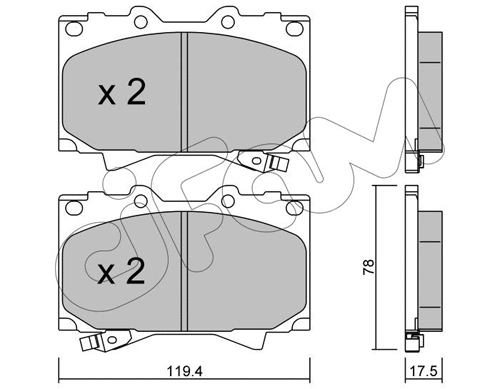 822-452-0 CIFAM Комплект тормозных колодок, дисковый тормоз (фото 1)