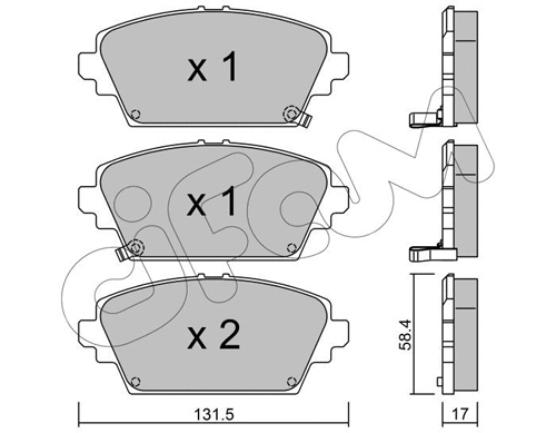 822-464-1 CIFAM Комплект тормозных колодок, дисковый тормоз (фото 1)