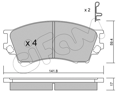822-473-0 CIFAM Комплект тормозных колодок, дисковый тормоз (фото 1)
