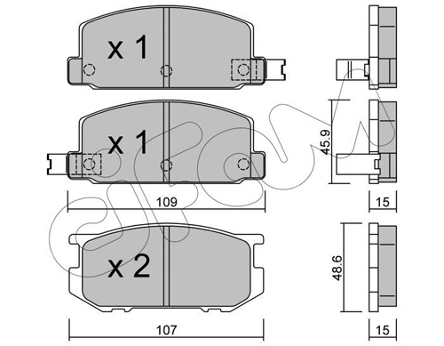 822-498-0 CIFAM Комплект тормозных колодок, дисковый тормоз (фото 1)