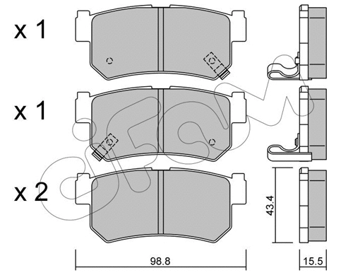 822-519-0 CIFAM Комплект тормозных колодок, дисковый тормоз (фото 1)